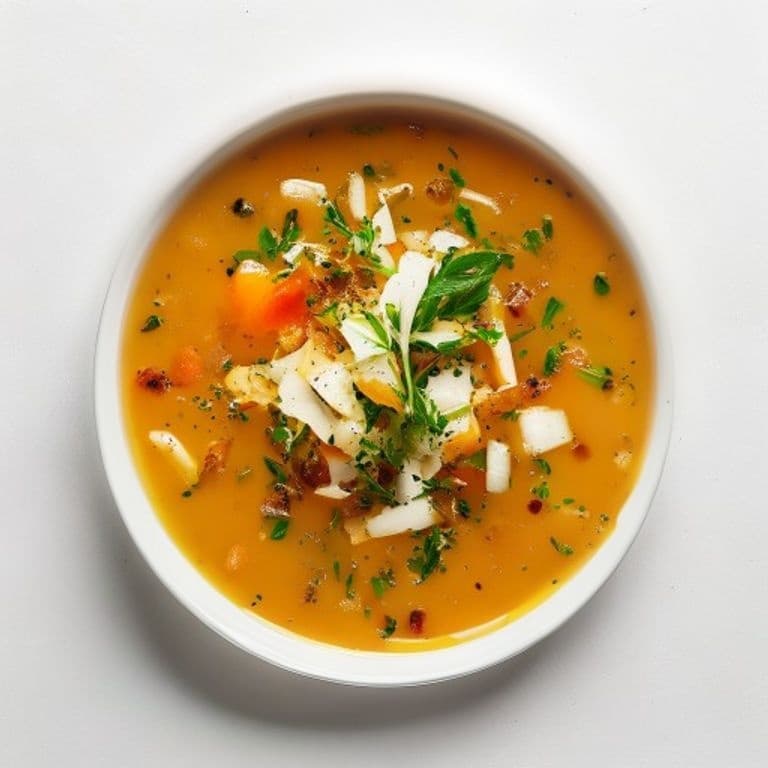 Soupe de potiron, carotte et poireau