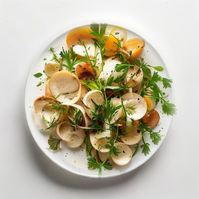 Salade de champignons de Paris, persil et citron