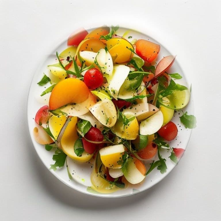 Salade de pomme, poire et noisettes au citron