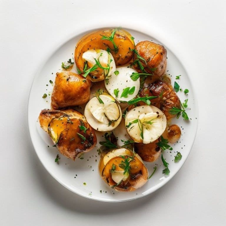 Poulet, poireau et champignons shiitake