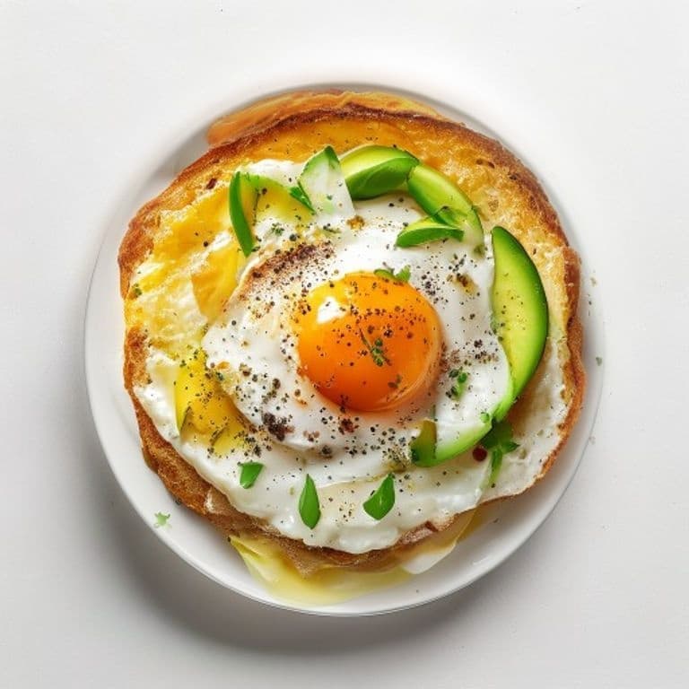 Œuf au plat sur toast à l'avocat économique
