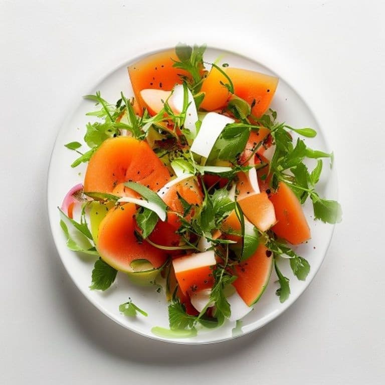 Salade de radis, melon et menthe