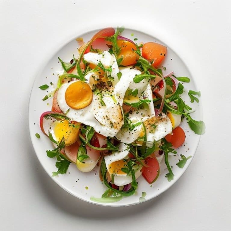 Salade de thon, œuf et radis, mayonnaise légère