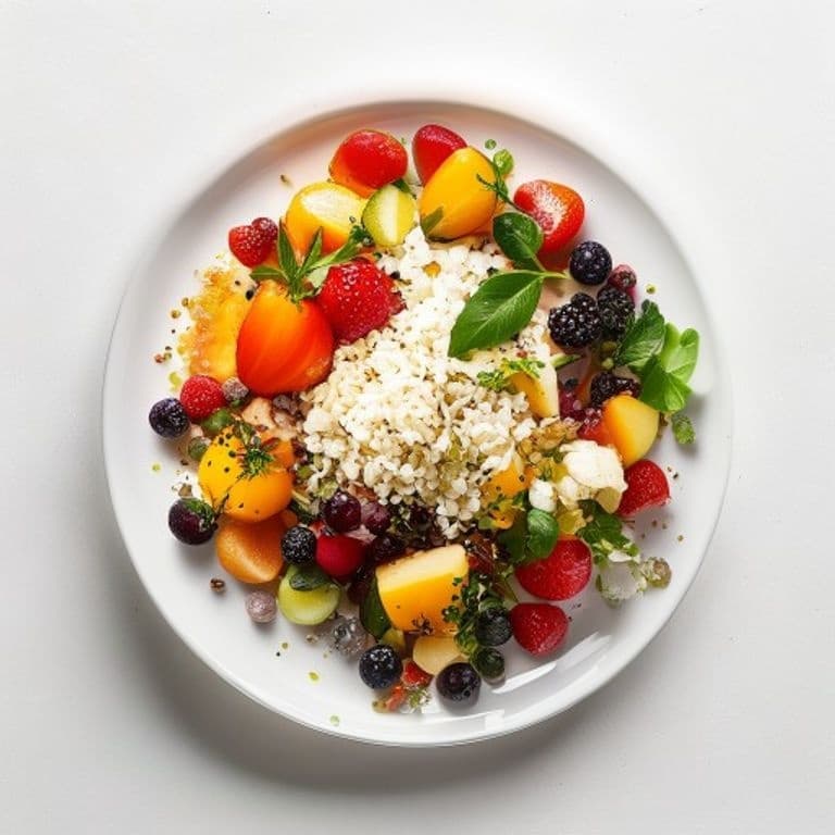 Bol de fruits frais et flocons d'avoine