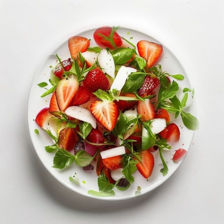 Salade de fraise, radis et menthe