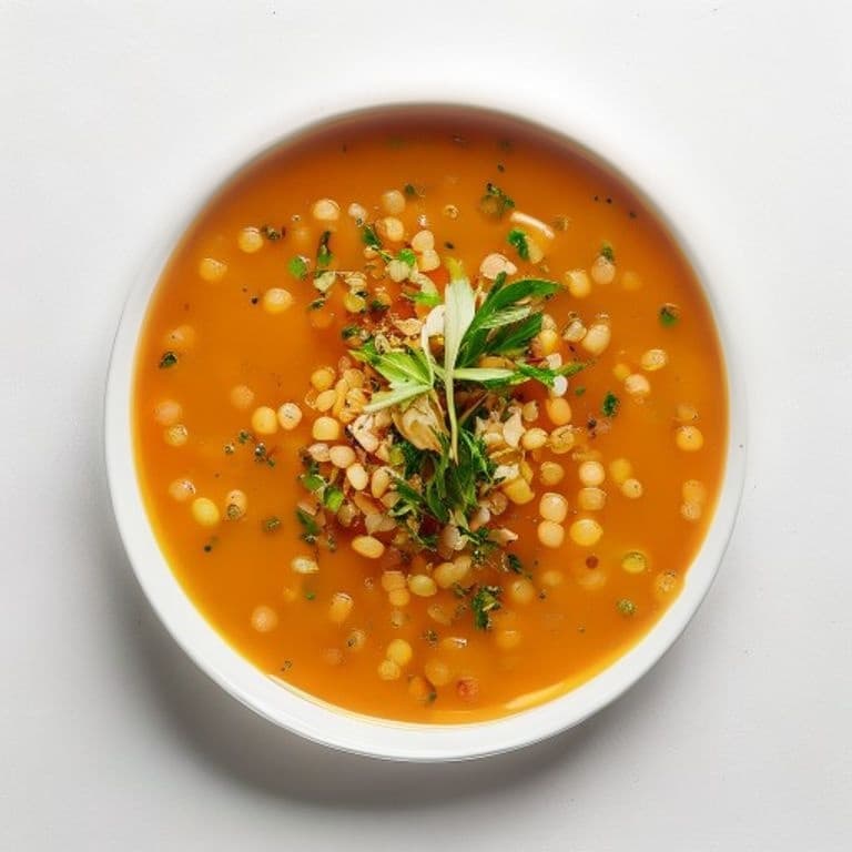 Soupe de lentilles corail au curcuma et carotte