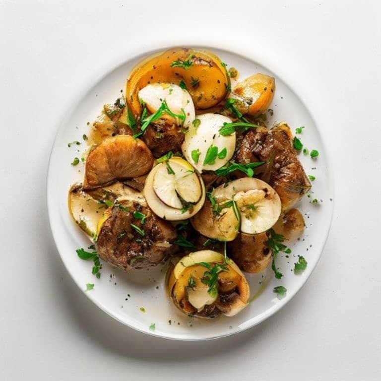 Bœuf haché, poireau et champignons de Paris