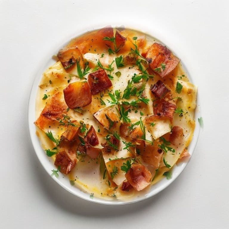 Gratin de chou-fleur au jambon et emmental