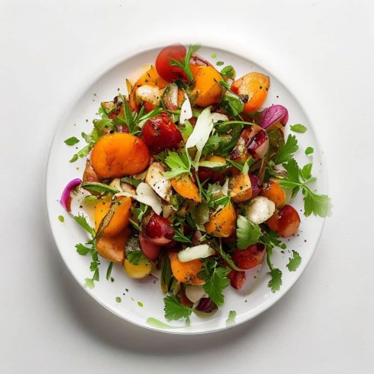Salade de pois chiches, poivron et persil