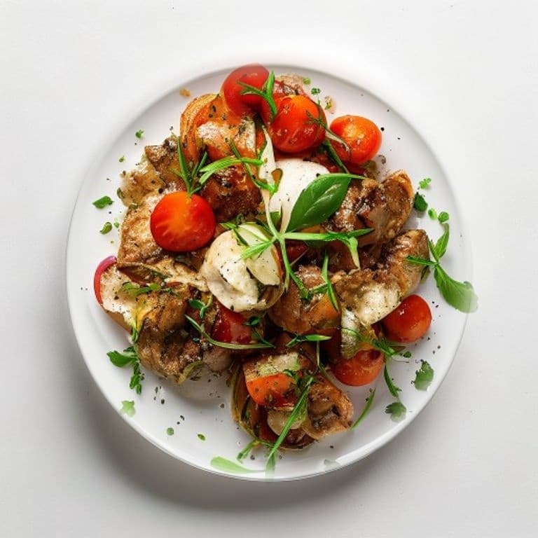 Bœuf haché, chou-fleur, tomate et basilic