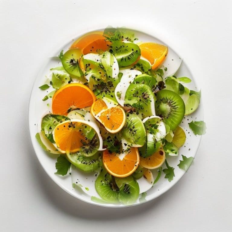 Salade de kiwi, orange et noisettes