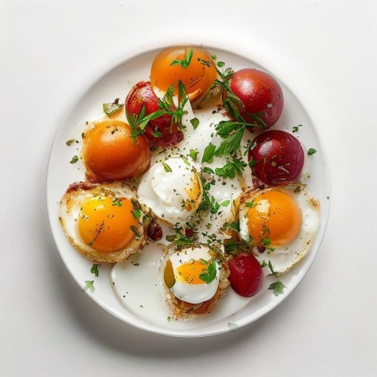 Piperade poivron, oignon et œuf