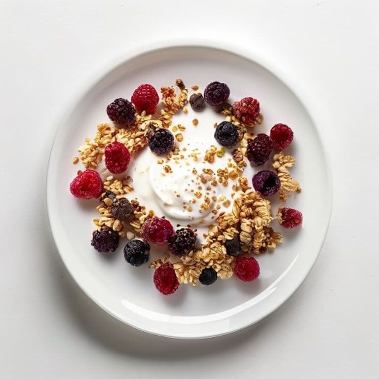 Yaourt aux fruits rouges et granola