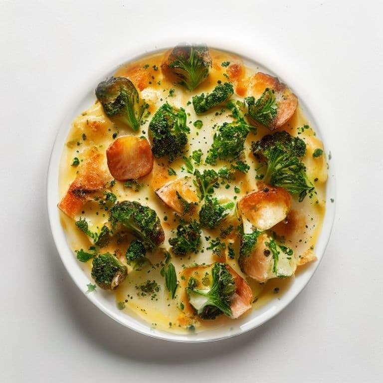 Gratin de brocoli au jambon et emmental