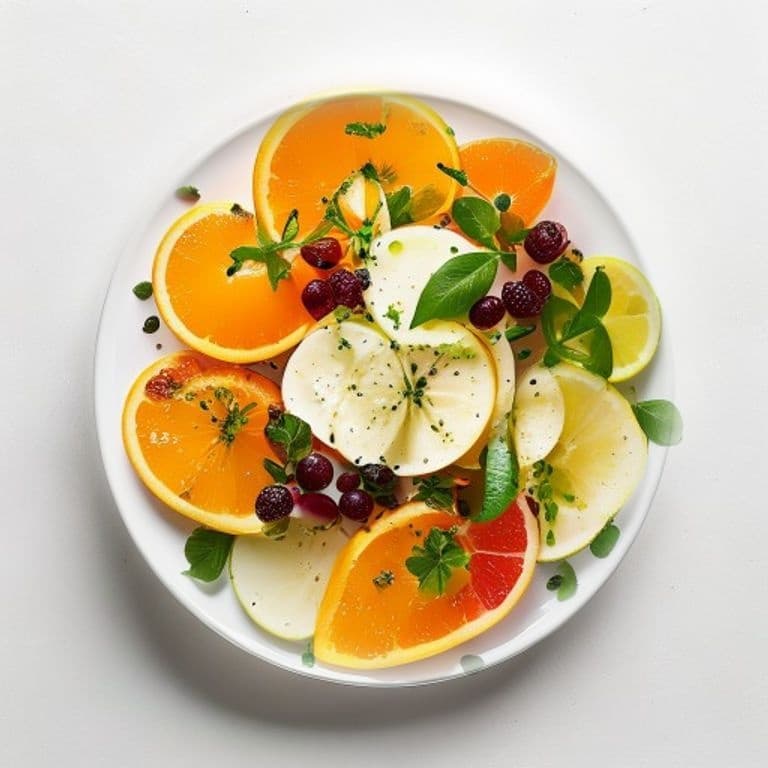 Salade de fruits pomme, orange et banane au citron vert