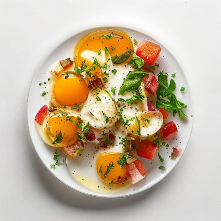 Œufs durs et légumes croquants