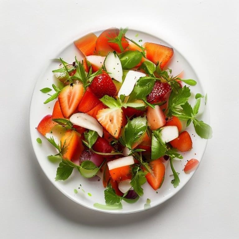 Salade de fraise, carotte et menthe