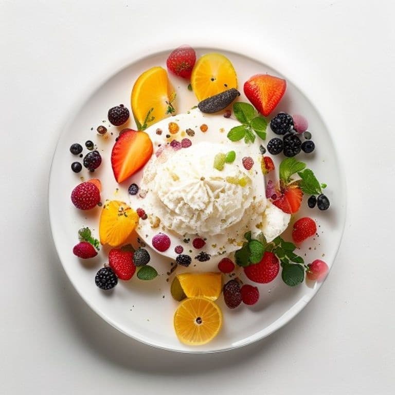 Coupe glace vanille et fruits frais