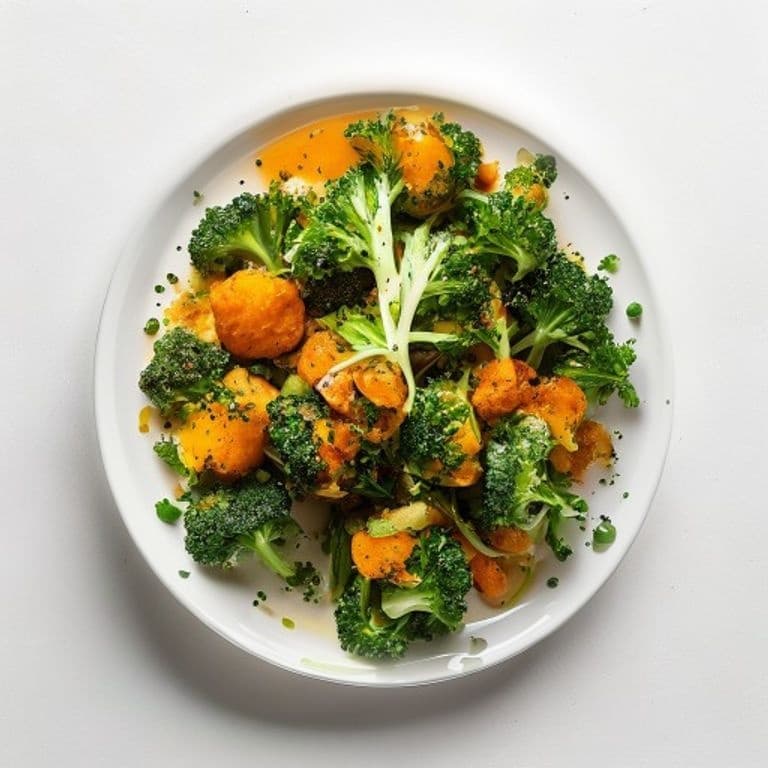 Poêlée de brocoli, pois chiches et curcuma