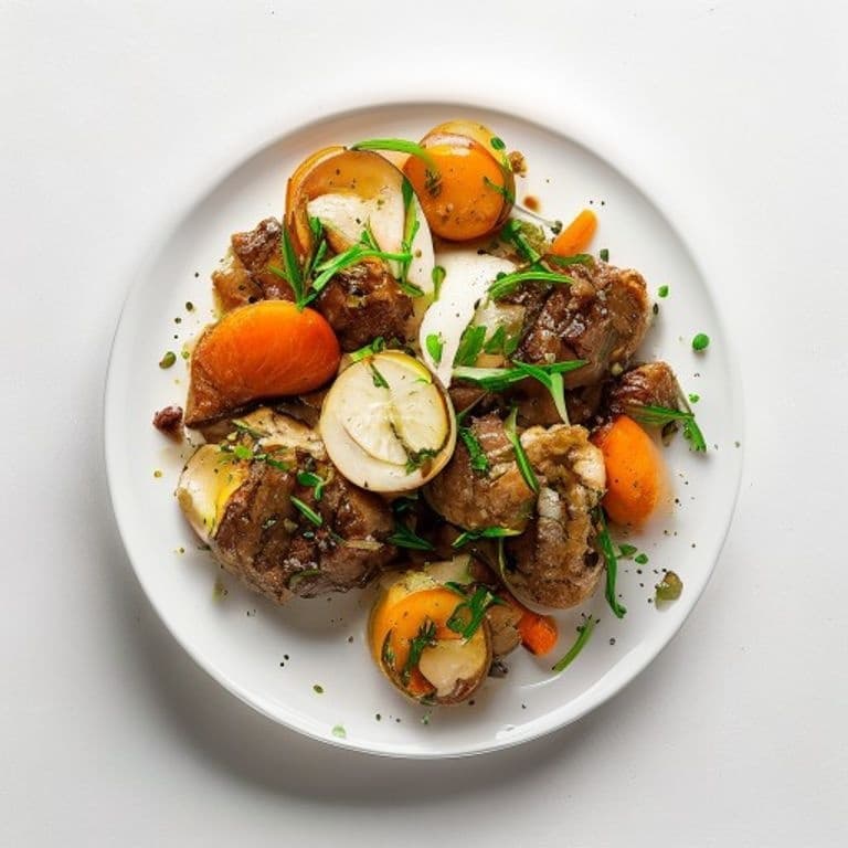 Bœuf haché, poireau et carotte mijotés
