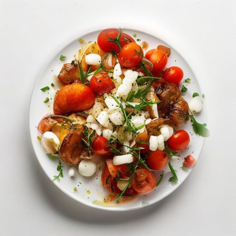 Poulet, haricots blancs, tomate et origan