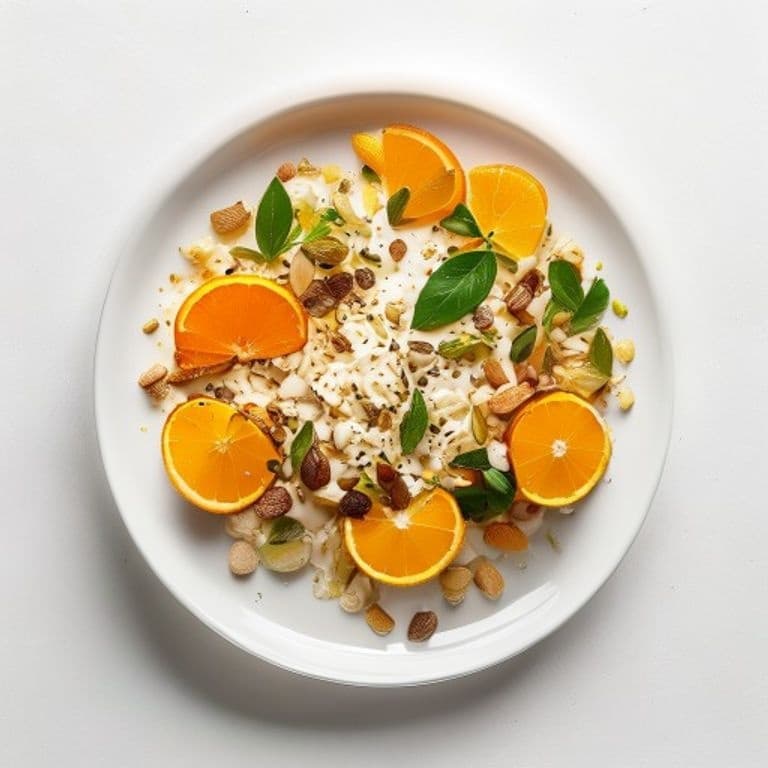 Porridge avoine, orange et amandes