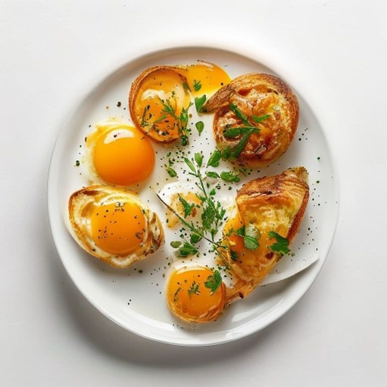 Œufs pochés et pain grillé