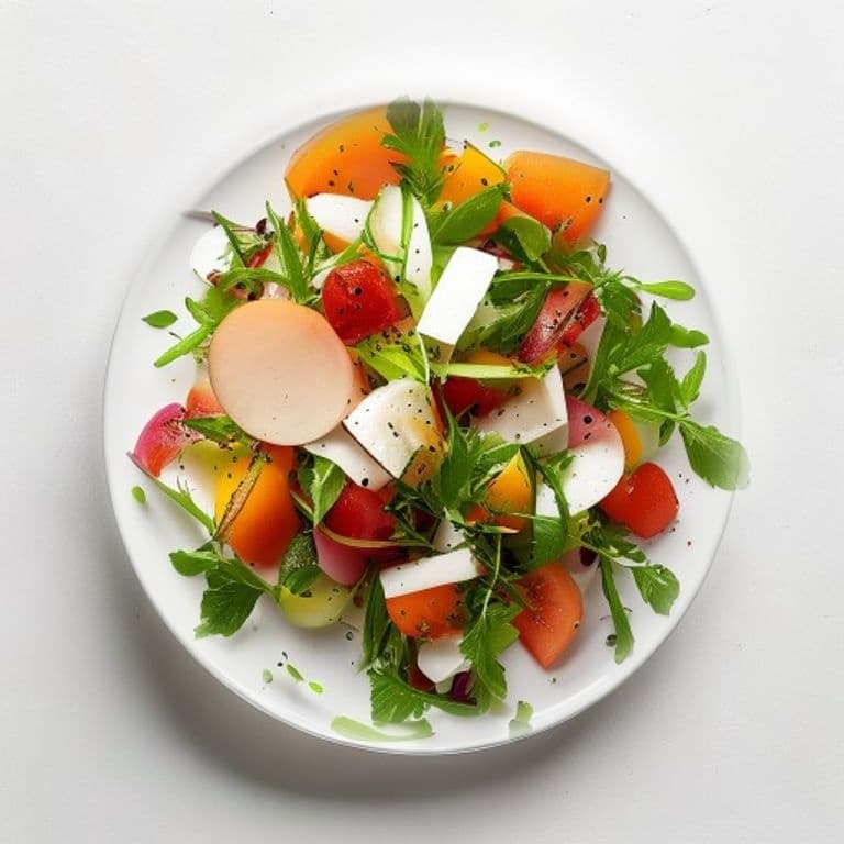 Salade de radis, abricot et menthe
