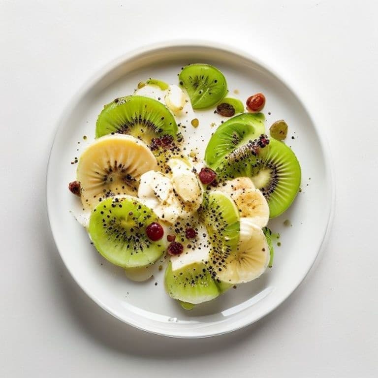 Smoothie bowl kiwi, banane et flocons d'avoine