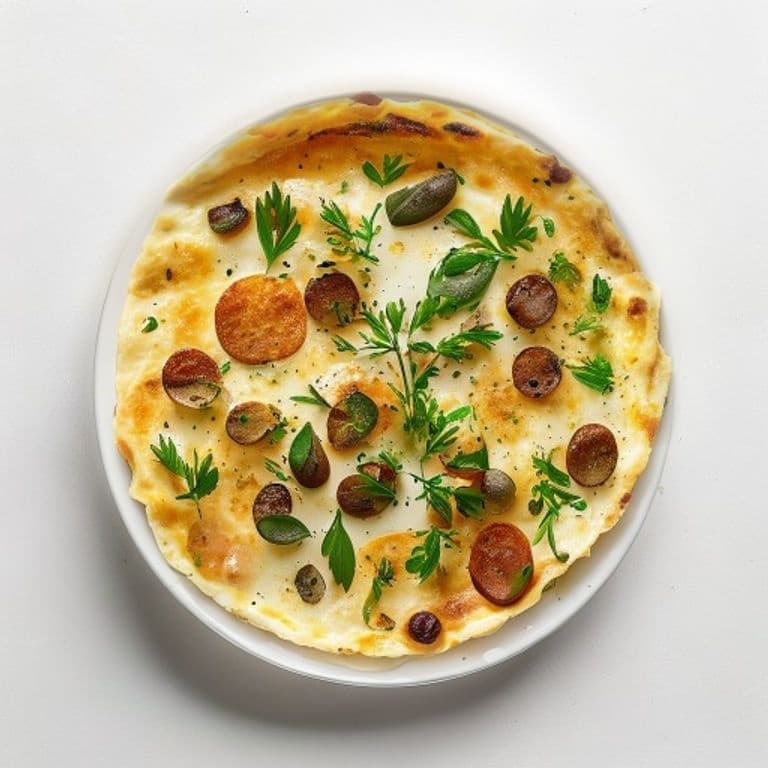 Omelette aux champignons et persil