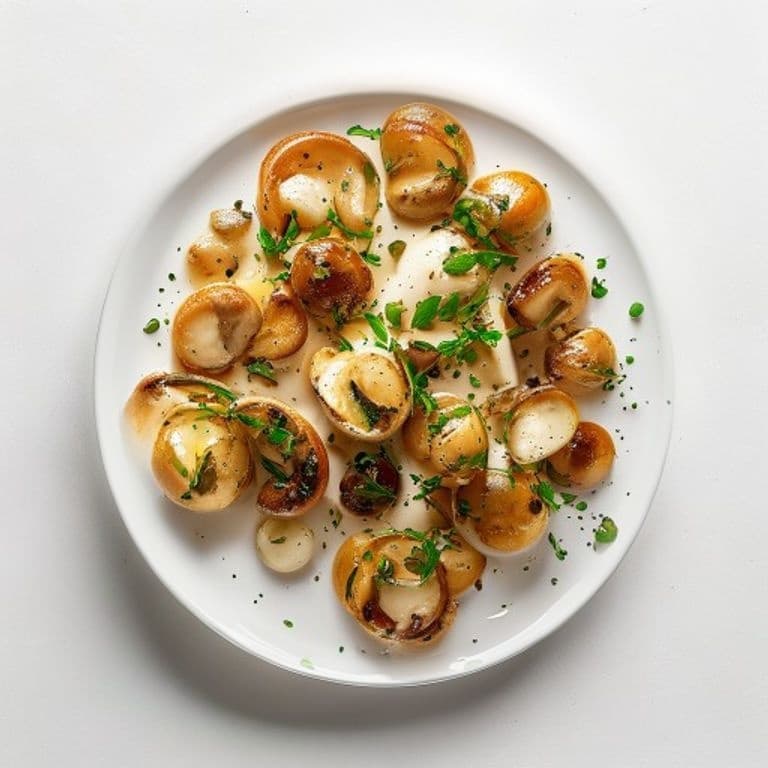 Champignons de Paris et pois chiches sautés