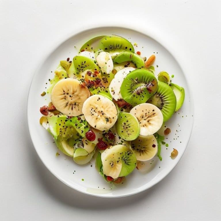 Salade de kiwi, banane et cacahuètes concassées