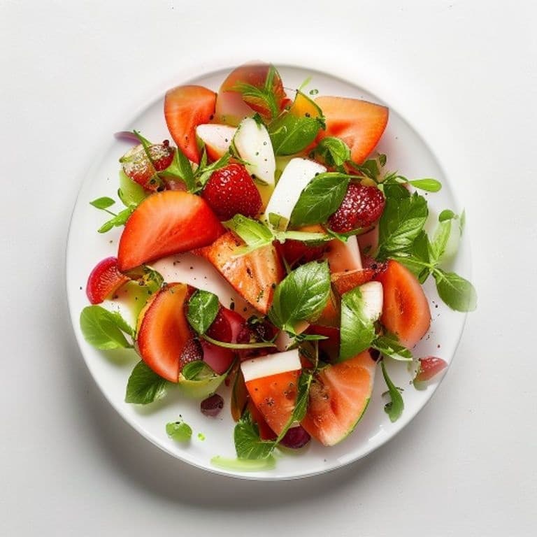 Salade de fraise, melon et menthe