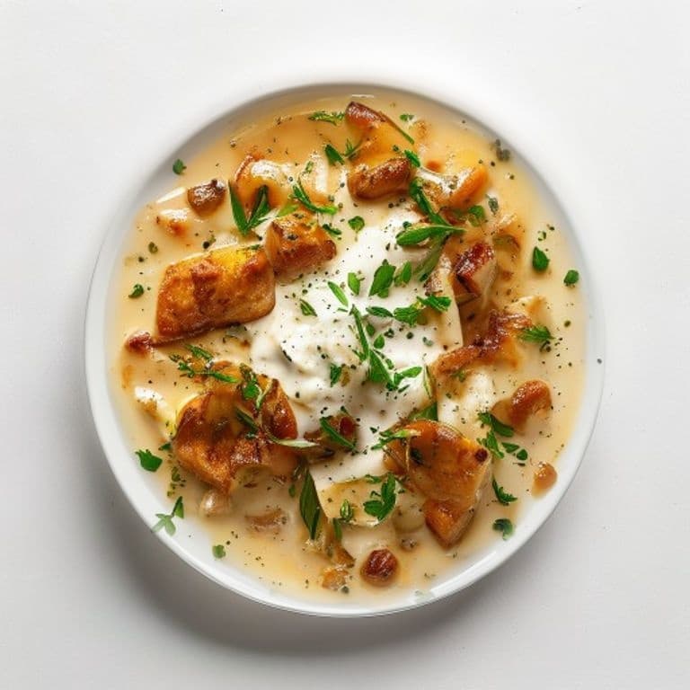 Blanquette de poulet légère aux champignons et crème
