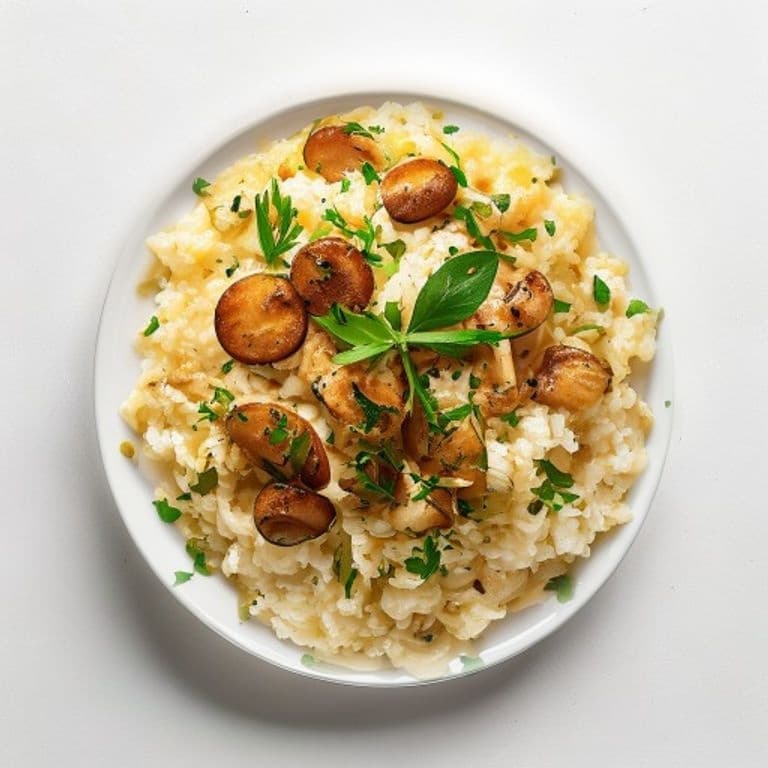 Riz crémeux aux champignons shiitake et parmesan