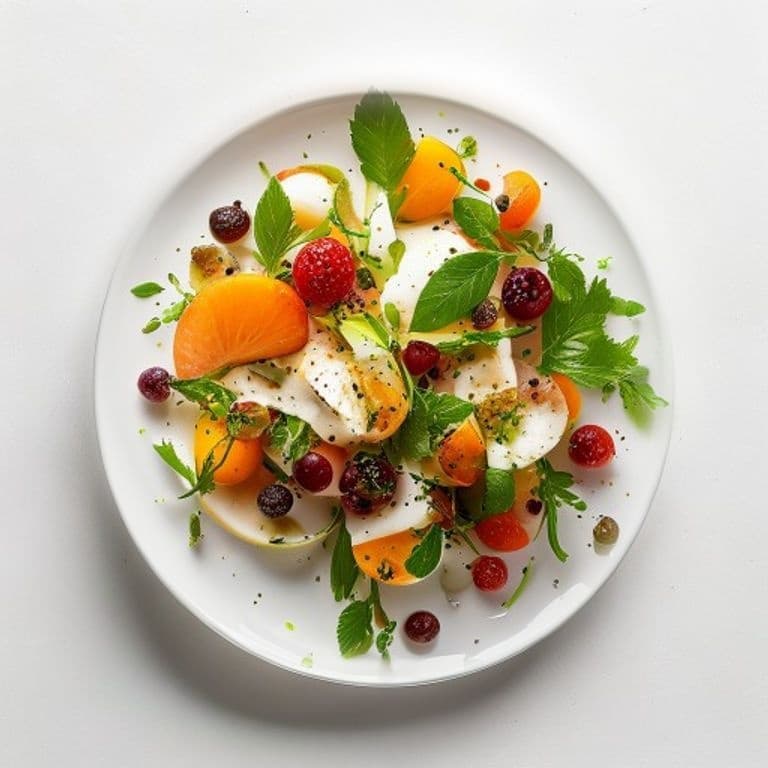 Salade d'abricot, noisettes et menthe